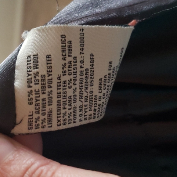 Details international m purple plaid peacoat double breasted pockets heavyweight - Picture 7 of 7